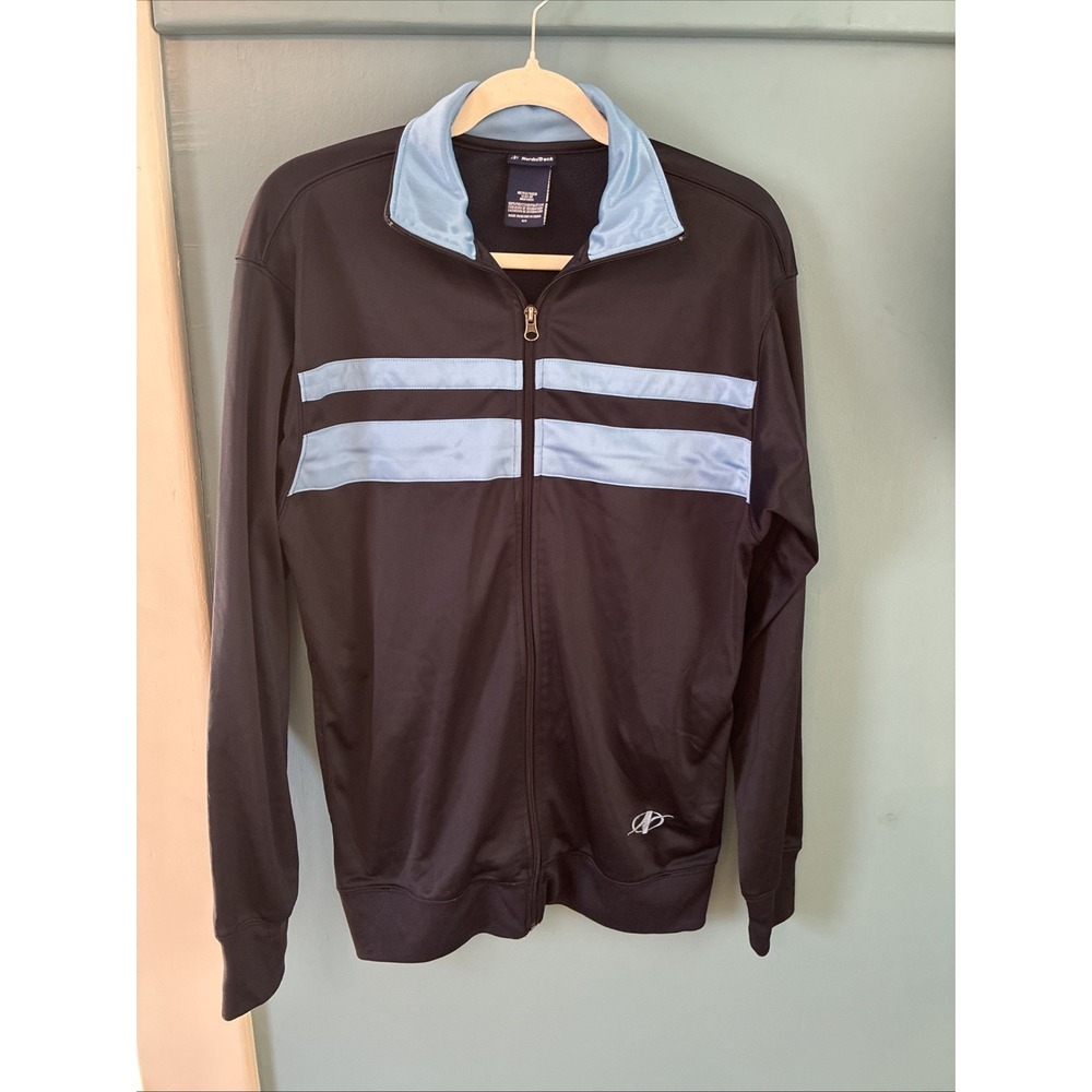 Nordic Track Chest Stripe Jogging Jacket Men's Sz Small Navy VTG